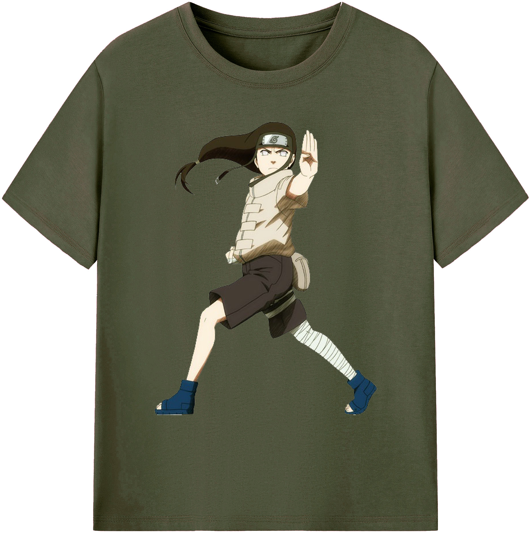 （画像用） NARUTO -ナルト- 日向ネジ Hyūga Neji 綿100％ メンズ半袖Tシャツ｜肌触りやわらか＆通気性